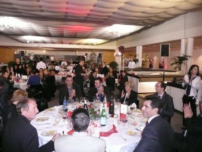 La salle du Corum recevant les convives