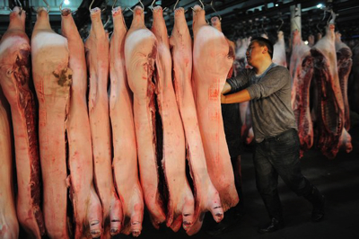 abbatoir de porc en Chine